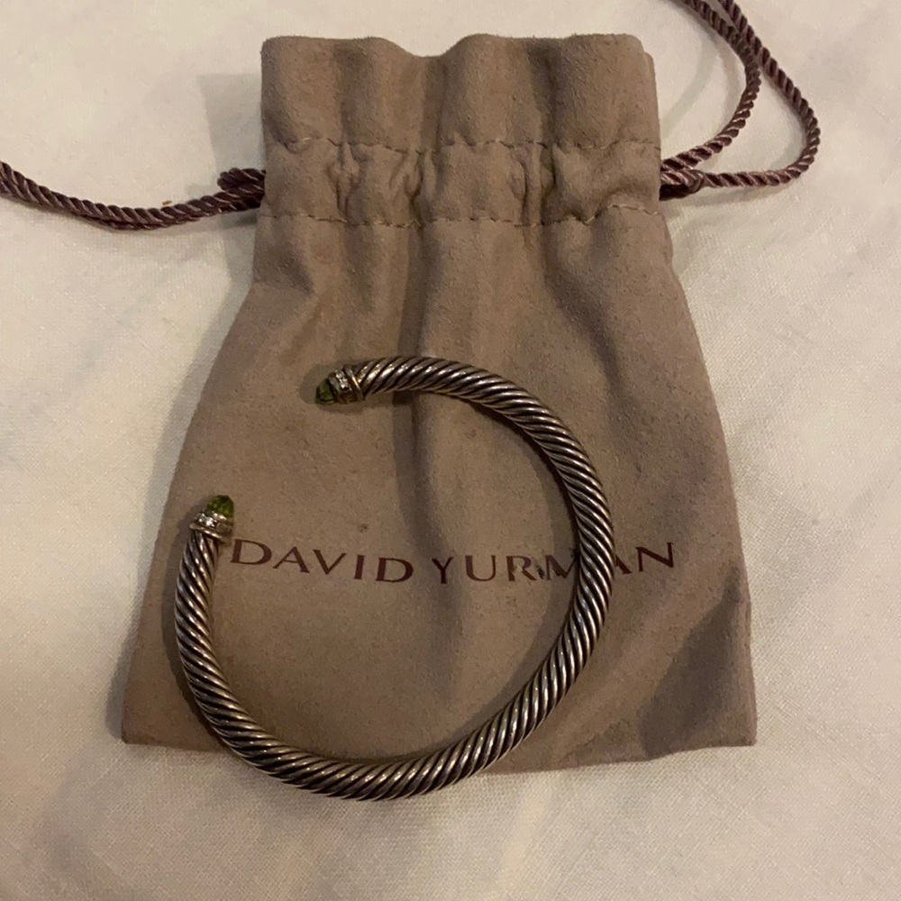 David Yurman small cable bracelet with prasiolite